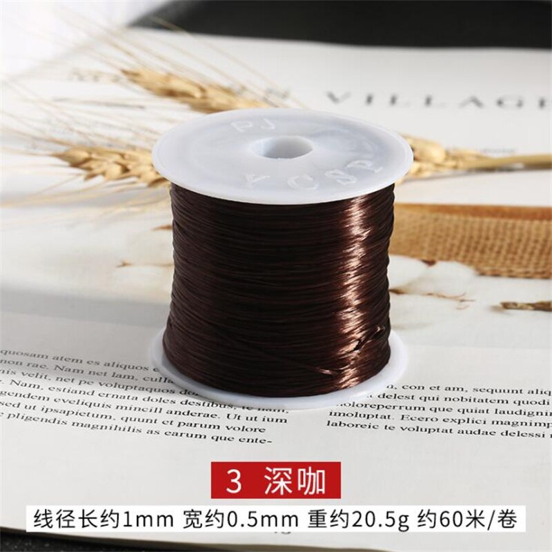 60M/Roll Sterke Elastische Crystal Frezen Cord 1Mm Voor Armbanden Stretch Discussie String Ketting Diy Sieraden Maken cords Lijn: Dark Coffee