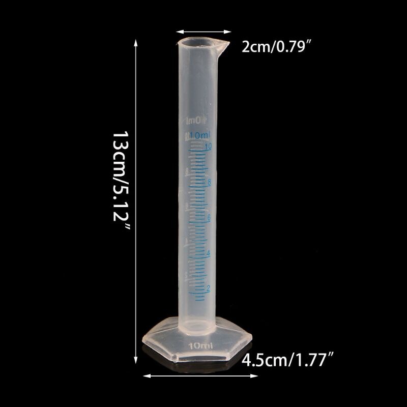 1pcs 10mL Measuring Cylinder Laboratory Test Graduated Liquid Trial Tube Jar Tool