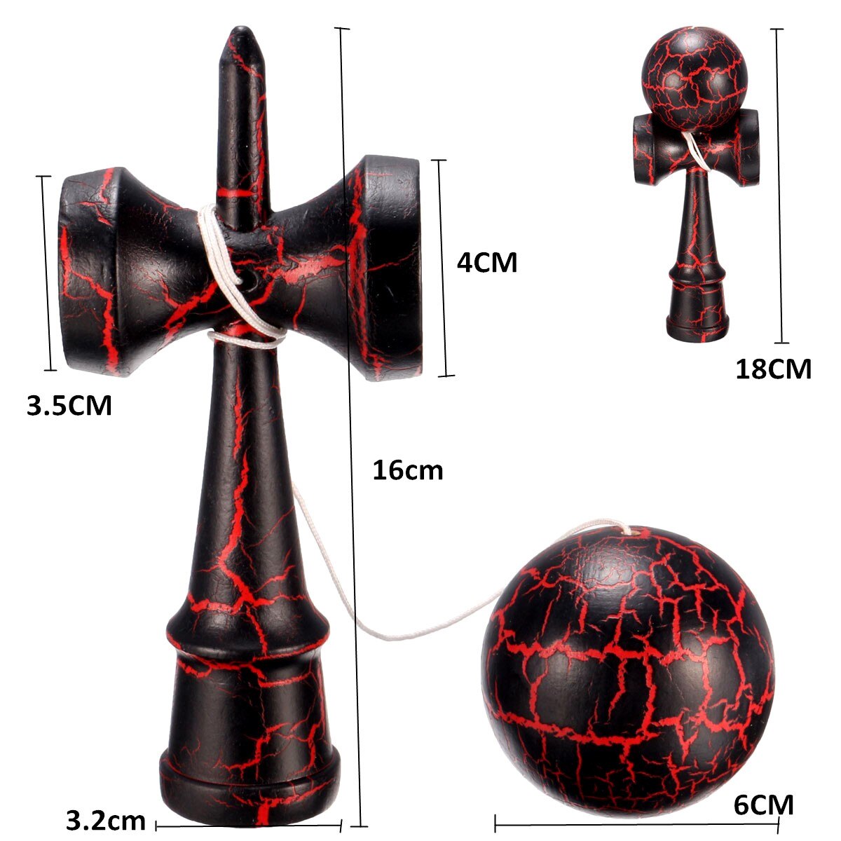 18CM brand complete Kentama crack wooden ball educational traditional game supplies