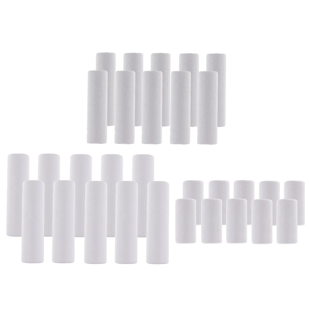 30 peças diy cilindro forma isopor espuma material para ofício 120/90/63mm