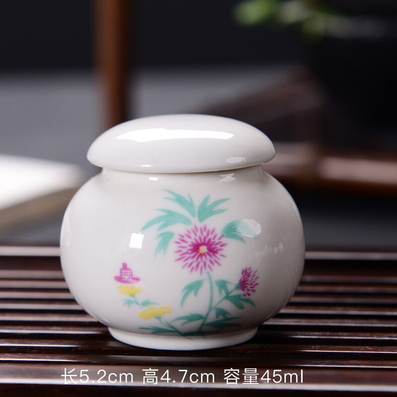 Caja de almacenamiento portátil, recipiente de té sellado de cerámica para viaje, Mini tetera de Kung Fu, de porcelana, tarro de cerámica: Chrysanthemum pot