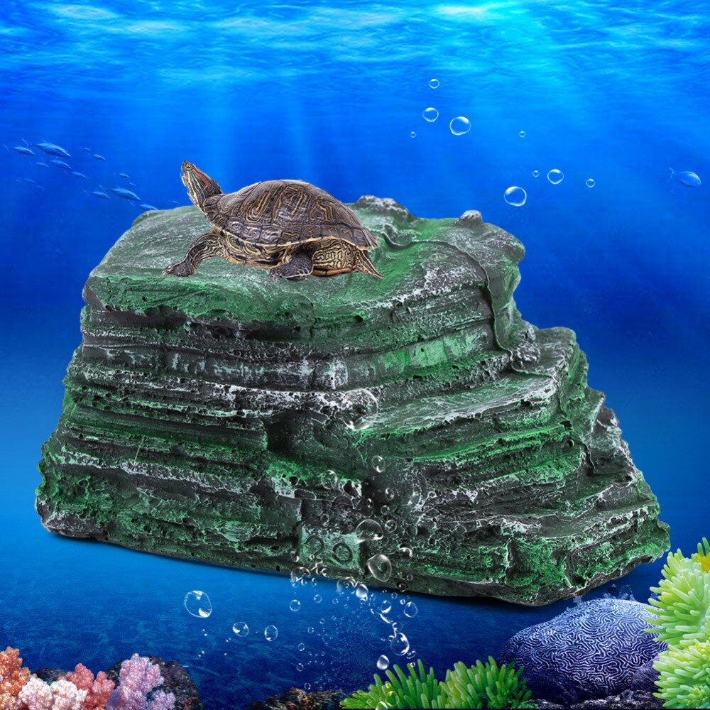 Tank sten skildpadde basking klatring platform terrasse akvarium indretning til akvarium skildpadde platform repitle fisk krybdyr terrasse