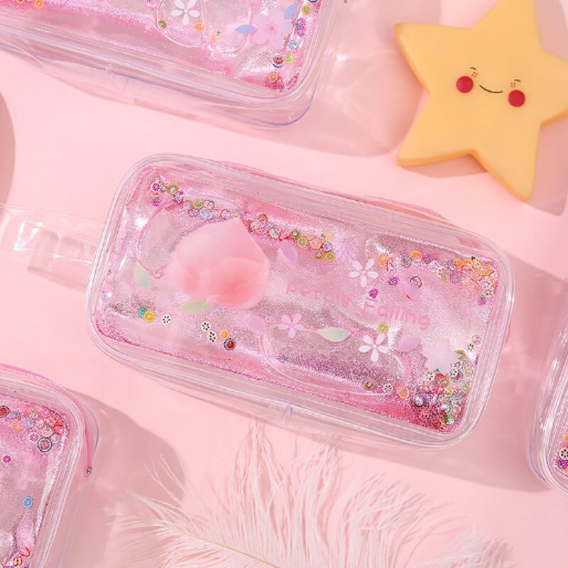 Kawaii owoce brzoskwinia awokado piórnik przezroczysty długopis torba o dużej pojemności piórnik dla dziewczyny szkolne śliczne biurowe