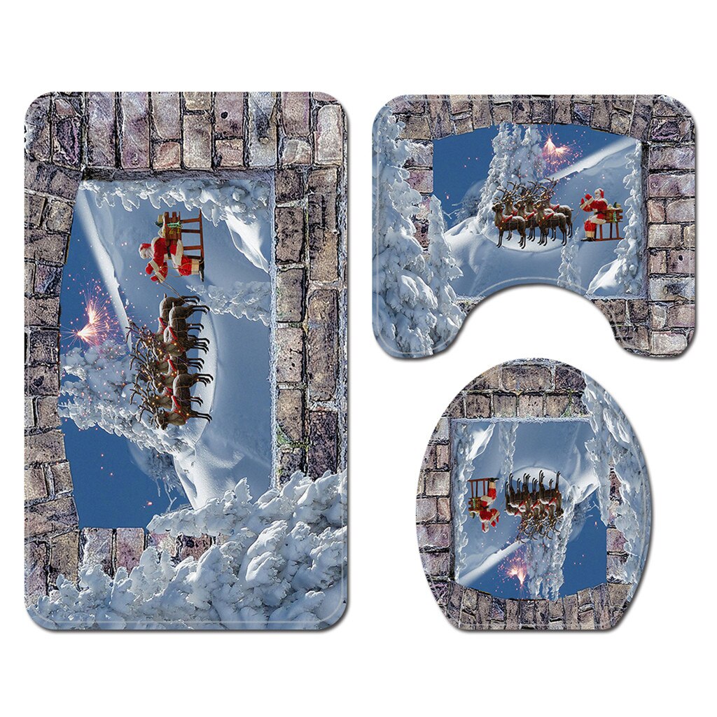 Kerst Badmat Wc Toilet Seat Cover Wc Mat Toilette Tapa Inodoro Decoratie Kerst Badkamer Commode Wc Kom: A