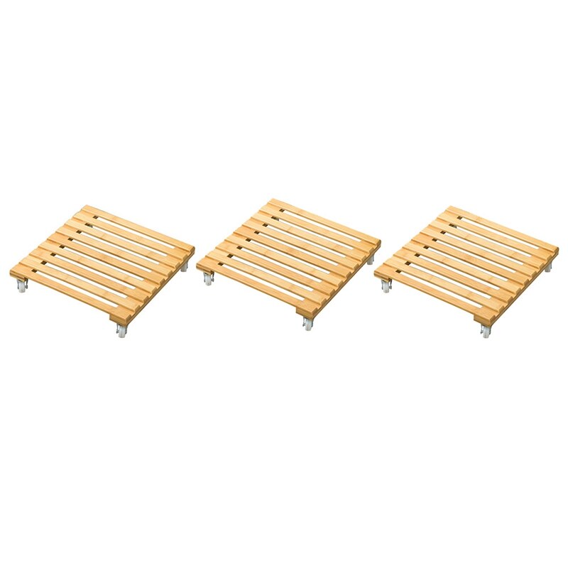 3Pcs Base Roller Mobile Pallet with Wheel Pallet Rack Holder Non-Wood Mobile Pallet: Default Title