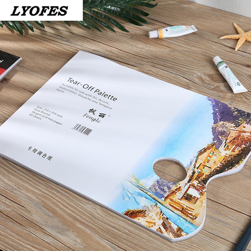 A4/8K Wegwerp Tear-Off Palet Papier Verf Palet Papier Pad Voor Kunstenaar Gouache Acryl Olieverf aquarel Art Supplies