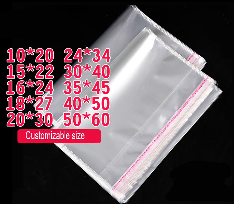 Bolsas de Plástico Autoselladas para Ropa, 100 Unidades, Envoltura Transparente para Vestimenta, Adhesivas, Perfecta para , para Camisetas, Celebraciones y Bodas, OPP