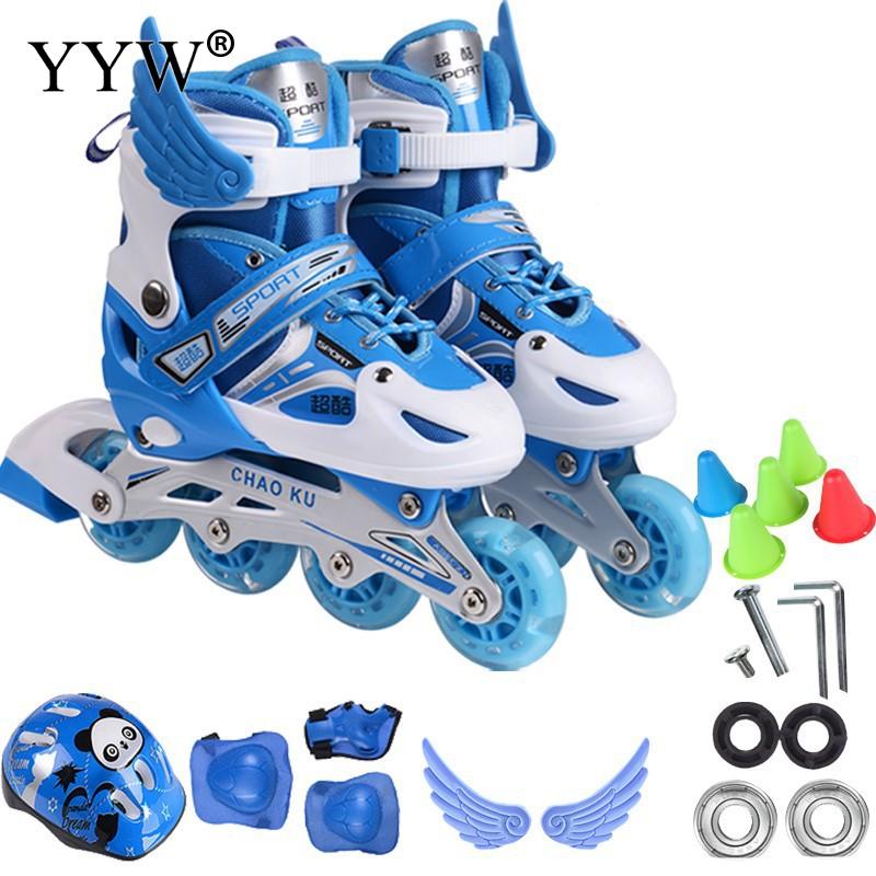Adjustable Rollerblades With Light Up Wheels - ABEC-7 Bearing Inline Skates For Kids & Beginners