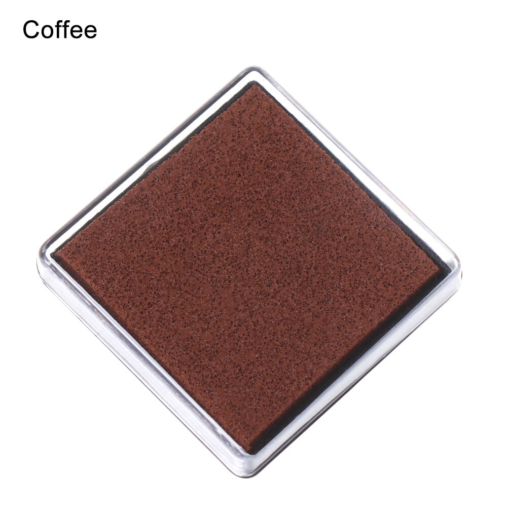 1PC Colorful Ink Pad Printing Oil Stamp Pads Fingerprint Square Inkpad Sponge Scrapbooking Drawing Toys DIY Office School Supply: Coffee