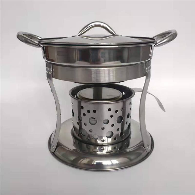 1 Set Fuel Holder Stainless Steel Fuel Box Alcohol Burner Alcohol Stove Wick