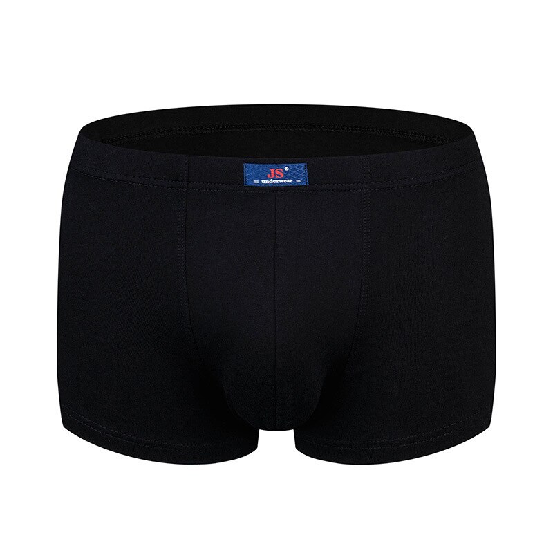 Men Underwear Boxer Pants Pure Cotton Breathable Mid-waist U Convex Loose Men&#39;s Shorts: black / XXL