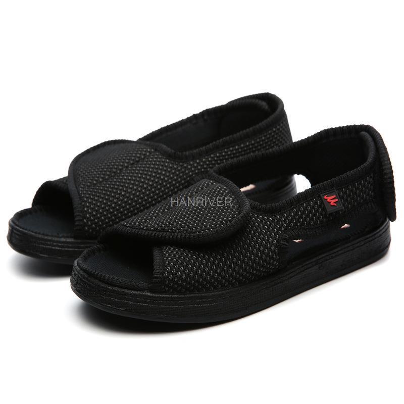 Verão sapatos diabéticos confortáveis pé gordo polegar instep altura do pé inchaço código de meia-idade e idosos sandálias diabetes