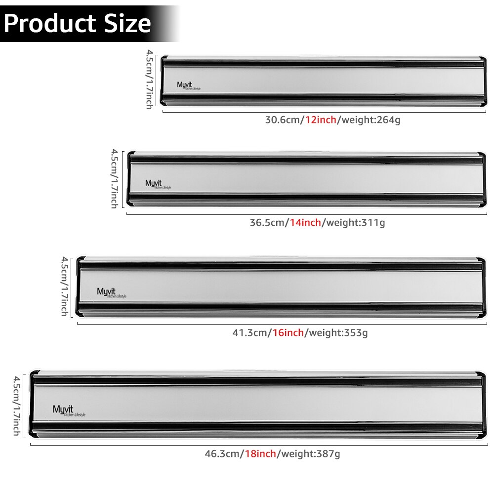 Magnetisk knivholder stripe til kjøkkenkniv stativ bar stripe veggfeste oppbevaring magnetiske kniver stativ matlaging tilbehør