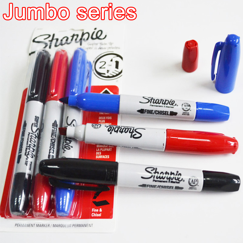 Sharpie Super dauerhaft Marker Kuli Doppelkopf Rundkopf/Schräg kopf 2/5mm Farb markierungen große Tinten kapazität extra dicker Stift