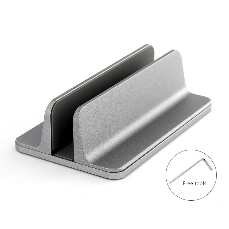 Soporte Vertical para ordenador portátil, accesorio de Metal ajustable, doble soporte de escritorio de aluminio, soporte de libro para Notebook, PC: Grey Single slot