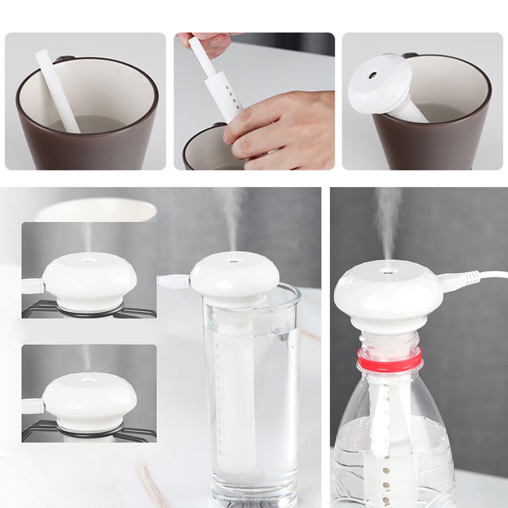 Draagbare Mini Water Bottle Cap Luchtbevochtiger Mist Maker Voor Thuis Car Office Water Bottle Caps Luchtbevochtiger Mini Mist Maker