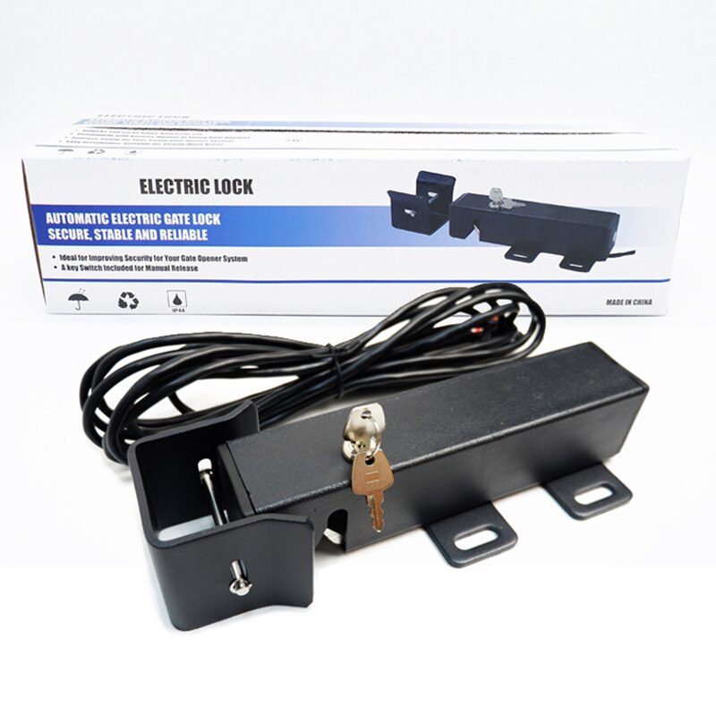 Cerradura eléctrica con Control remoto para puerta abatible, cerrojo electromagnético para puerta de patio: Gris oscuro