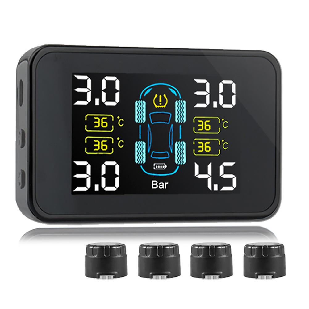 Car TPMS Tyre Pressure Monitoring System Solar Power Digital LCD Display Auto Security Alarm Systems Tyre Pressure With 4 Sensor: External sensor