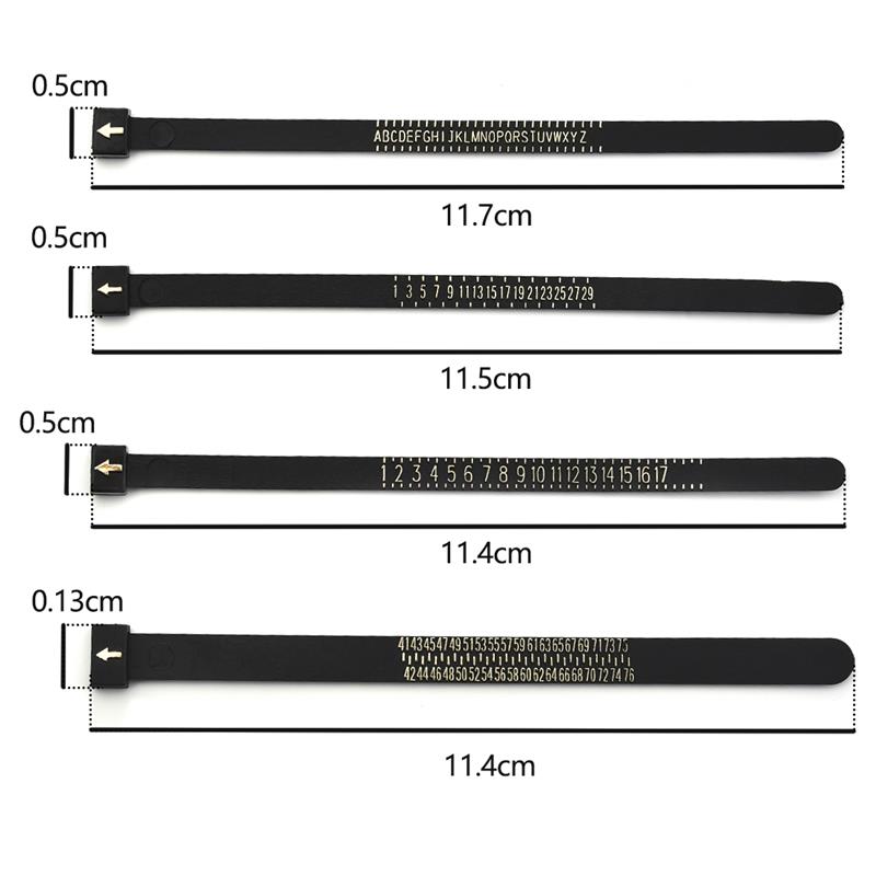Ring sizer mått uk/us/jp/eu fingermått mätare män och kvinnors storlekar az smycken verktyg utrustning mjuka ring mätverktyg