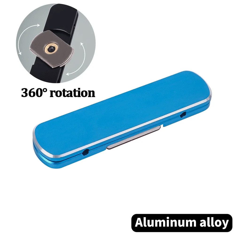 Składany mini metalowy uchwyt na telefon Aluminiowy uchwyt tylny Niewidoczny przenośny uchwyt Uniwersalny uchwyt na telefon komórkowy: Różowy