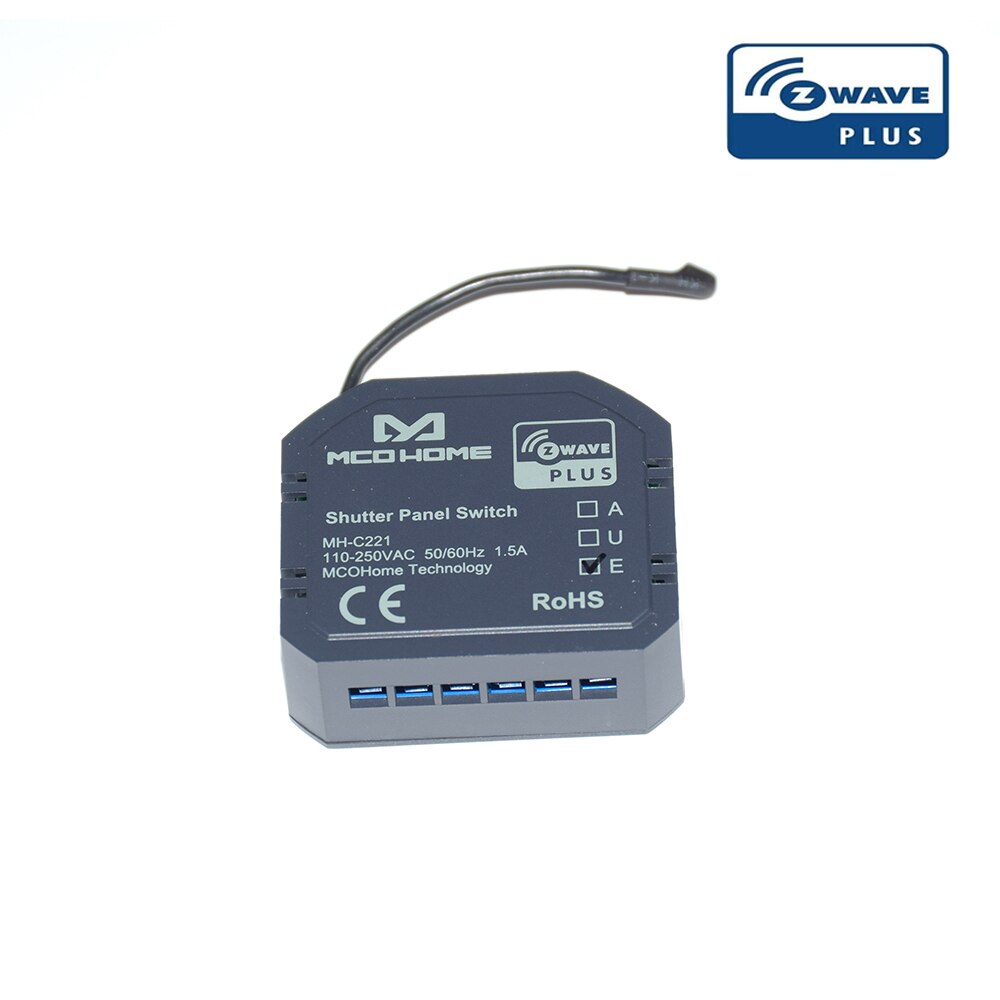 Z-Wave Plus roller shutter controller module device MCO HOME C221 with energy metering for Single-phase asynchronous AC motor