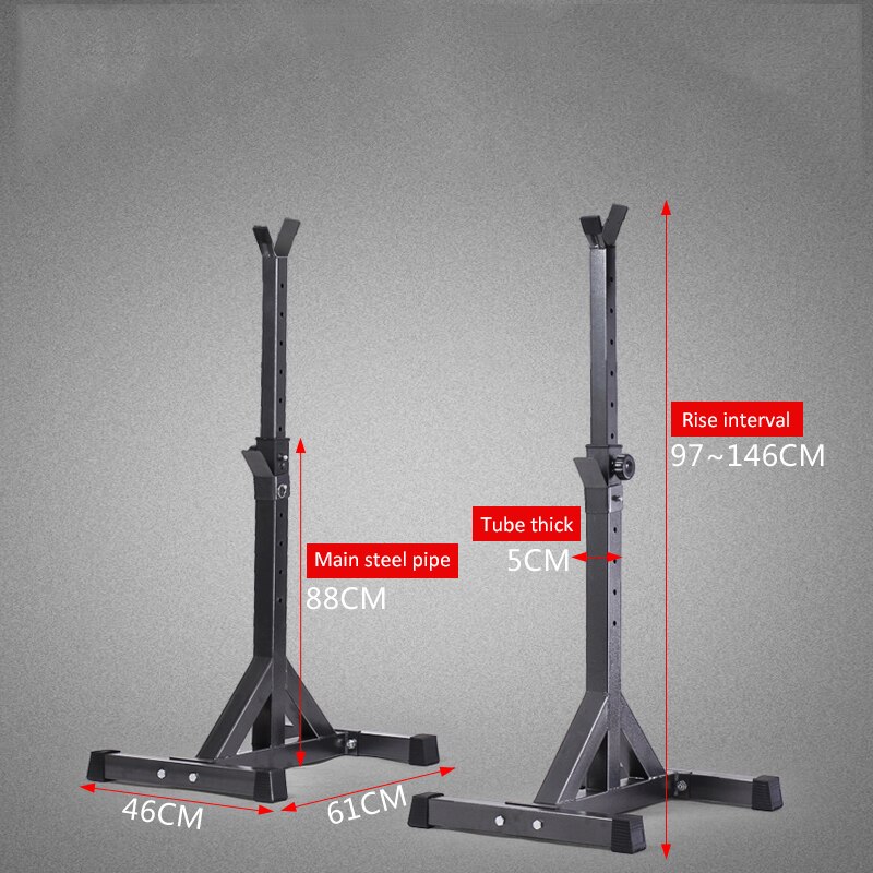 High Adjustable Squat Stand Split Barbell Rack Barbell Squat Body Frame Weight Lifting Barbell Rack Fitness Equipments
