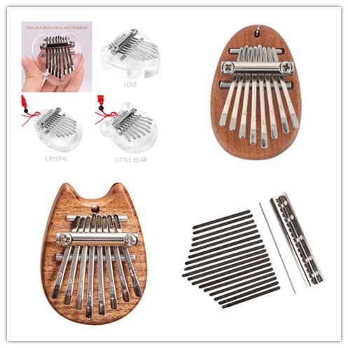 Solid Mbira 8 Keys Kalimba Mini Portable Thumb Piano Kalimba Thumb Piano Wood African Musical Instruments Musician Music