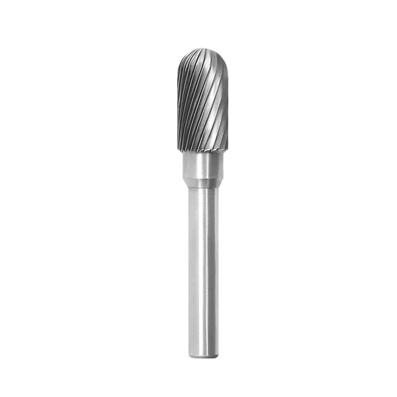 Zylindrischer Kugelkopffräser, Wolframstahlschleifer, Hartmetall-Rotationsfeile, Metallschleifen, Gravieren, Einzel- und Doppelnut: 3,175*2*12 / 36MM