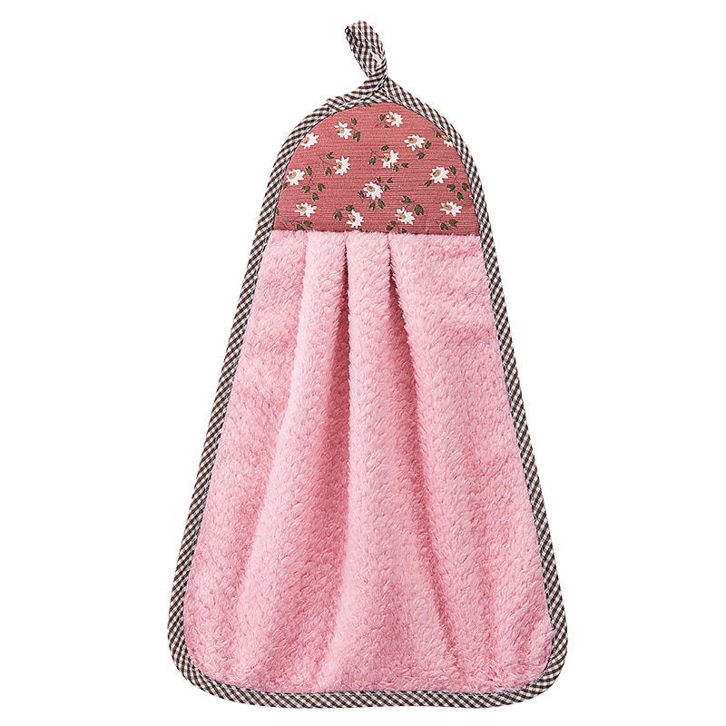 Koral fløjl badeudstyr blødt absorberende håndklæde køkkenklude hængende tøj køkkentilbehør 30 * 40cm