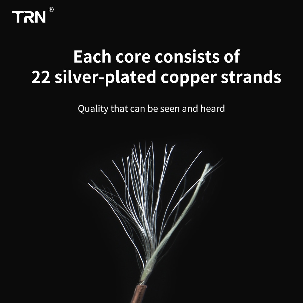 TRN T2 s 16 Core Silver Plated HIFI Upgrade Cable 3.5mm Plug 0.75mm Connector For TRN VX BA5 M10 BA8 KZ ZS10 PRO ZSN ZSX CCA C12