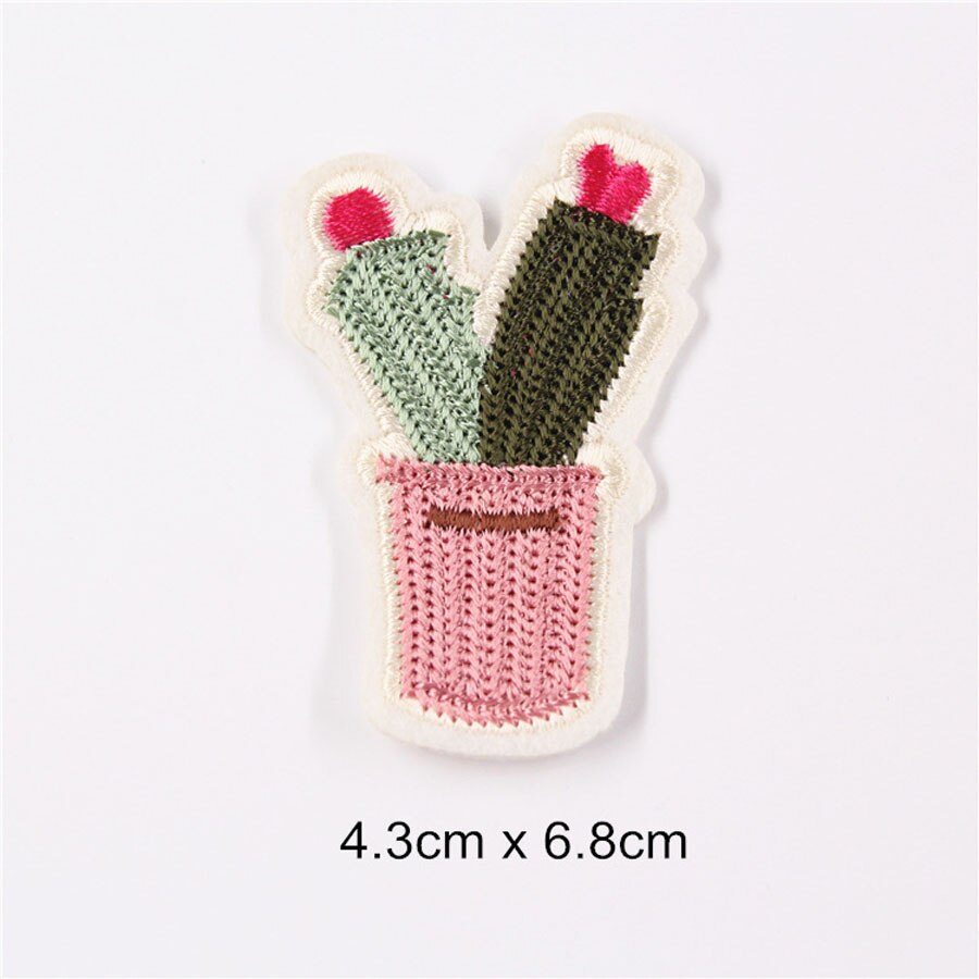 Fint tyg broderat kaktus patch keps klistermärken väska sy strykjärn på applikationer gör det själv kläder sömnad klädtillbehör  bu148: Bu148 n 15
