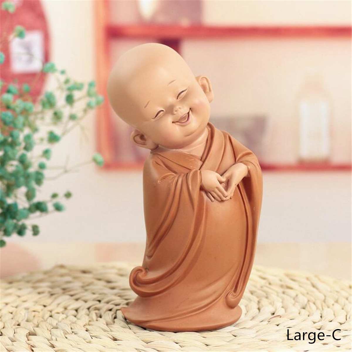 Liten munkskulptur kinesisk stil harts handskuren buddha staty heminredning tillbehör staty liten buddha staty: Stående kärlek