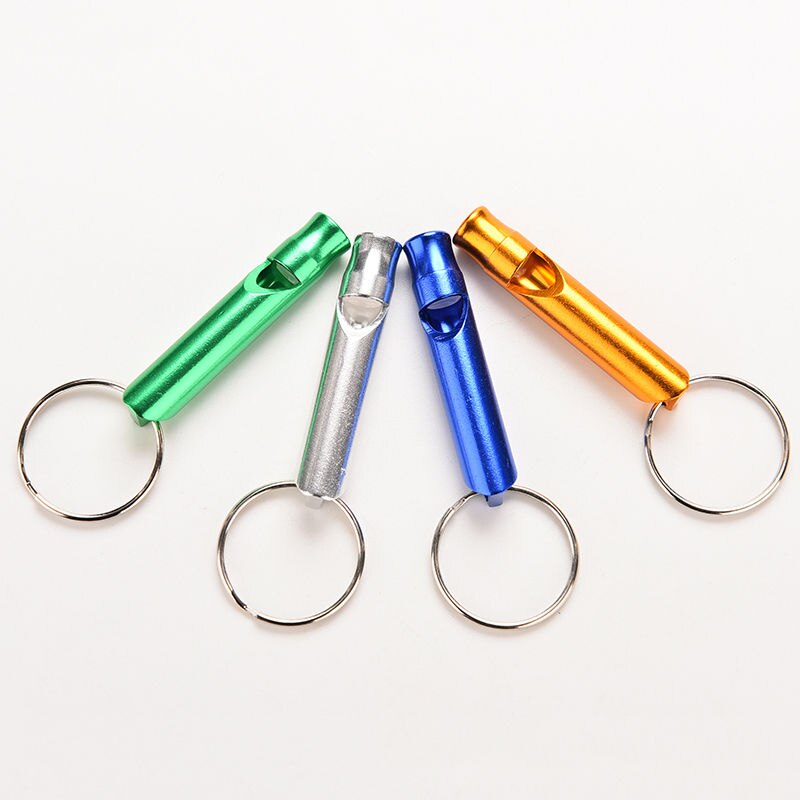 Gmarty 4 Colors For Camping Hiking Mixed Aluminum Emergency Survival Whistle Keychain Cheerleading