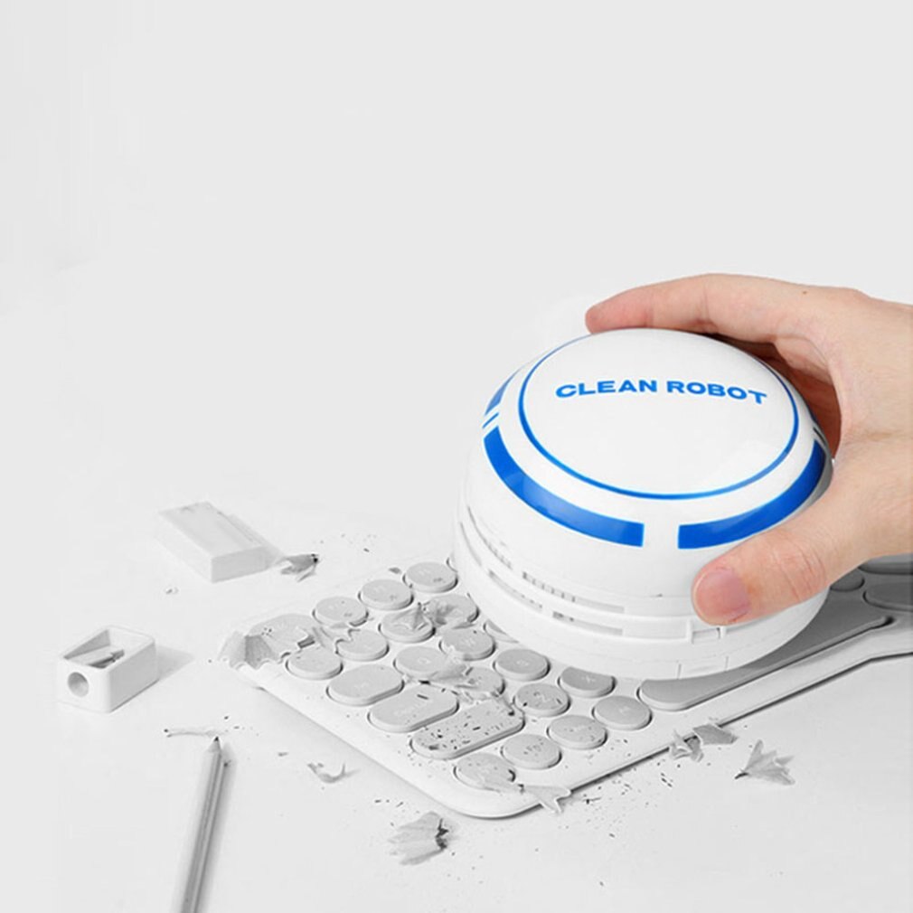 Desk Cleaner Vacuum Cleaner Cute Portable Corner Desk Table Dust Collector Sweeper For Car Home Computer: White