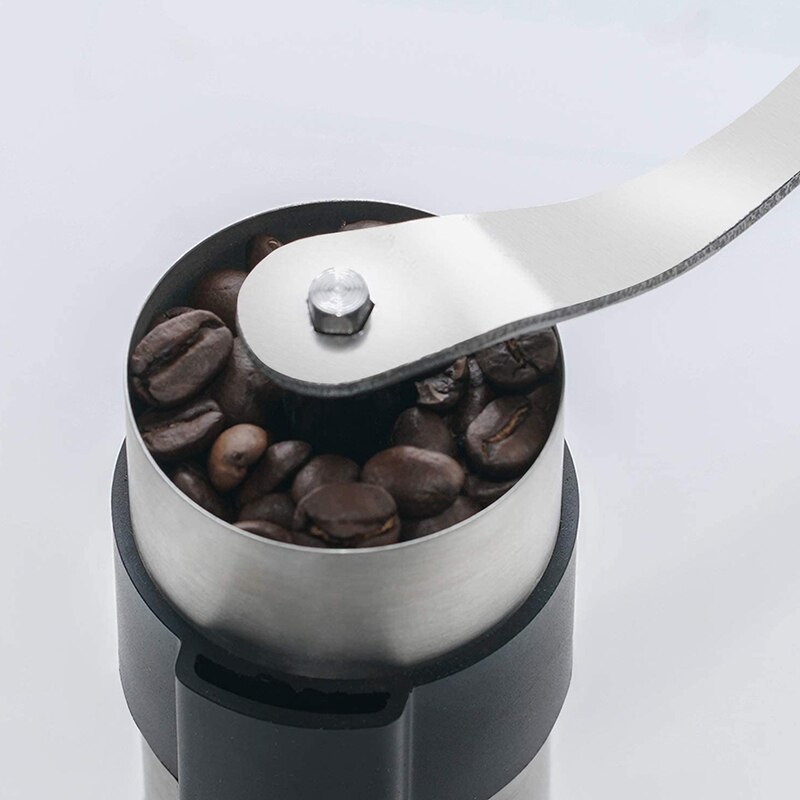 Black 304 Stainless Steel Manual Coffee Grinder, Manual Coffee Grinder, Coffee Grinder, Manual Pepper Grinder with Cleaning Brus