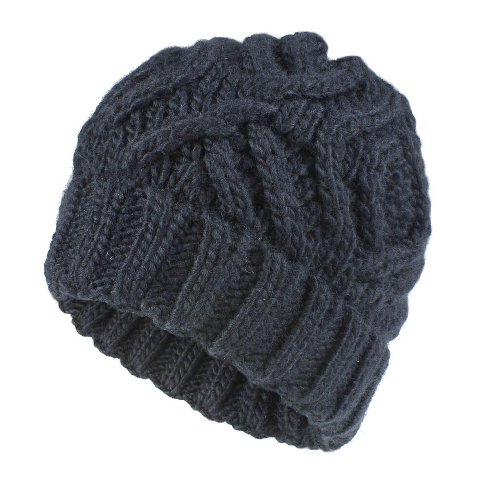 Gorro de punto para mujer, tejido elástico, suave y grueso, para la nieve