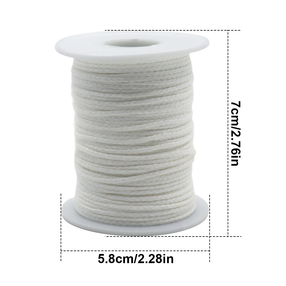 1 carrete de algodón sin encerar, mechas de vela trenzadas cuadradas, núcleo de cera de vela de 61m X 2mm para fabricación de velas, suministros de mechas de vela artesanales: B