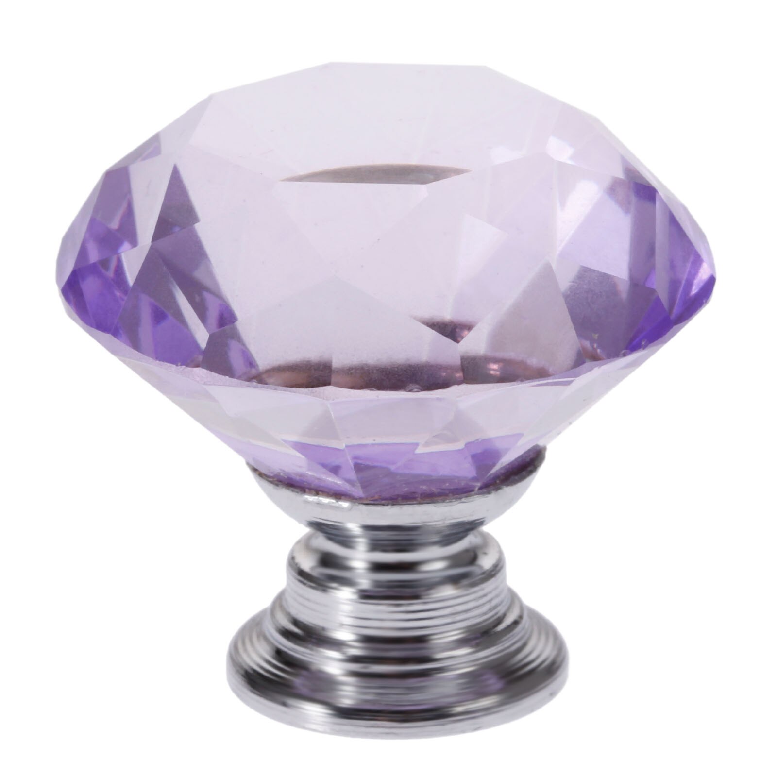 1x lilla krystal glas diamant form skab håndtag knopper køkken skab trækker skuffe knopper møbel håndtag hardware