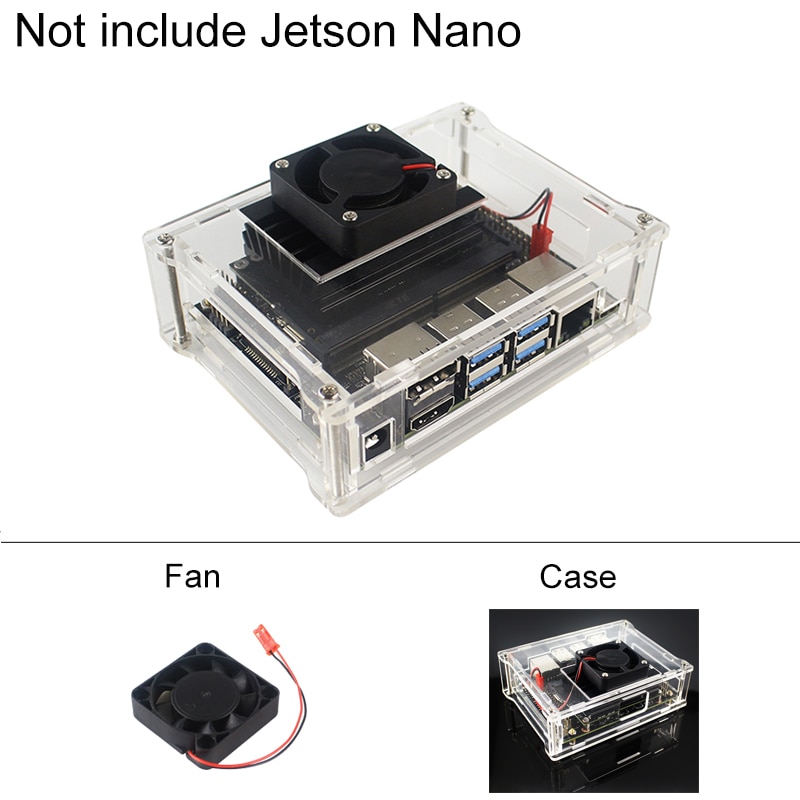 Transparent Acrylic Case for NVIDIA Jetson Nano Kit Board Shield | Cooling Fan Radiator Accessories