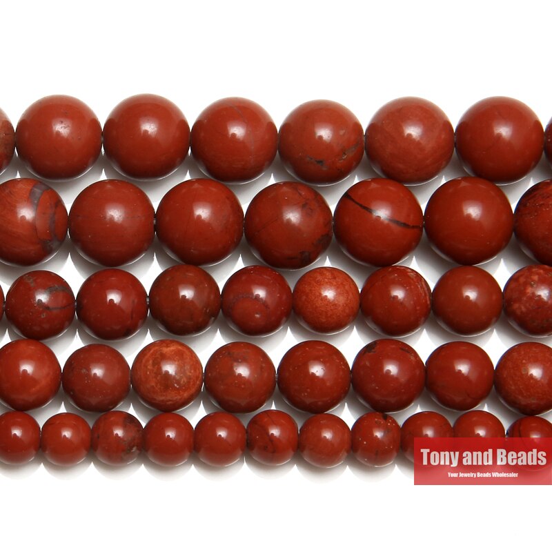 Natursten rød jaspis runde perler 15 &quot; streng 3 4 6 8 10 12mm vælg størrelse til smykkefremstilling nr . .ab42