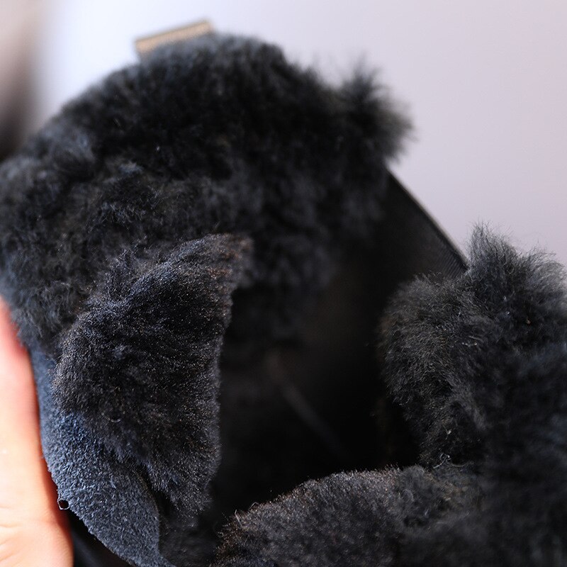 Winter Kinder Schneeschuhe Baby Mädchen Stiefeletten Kinder Weiche Schuhe Kleinkind Schwarz Chelsea Stiefel Jungen Warme Casual Schuhe neue