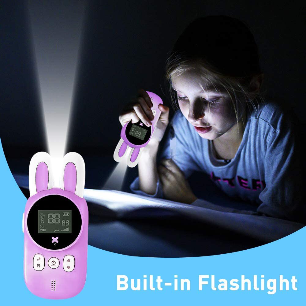 Walkie Talkies for Kids 20 Channels 3KM Range Children Walky Talky with Flashlight 3-12 Years for Adventures Hiking Camping