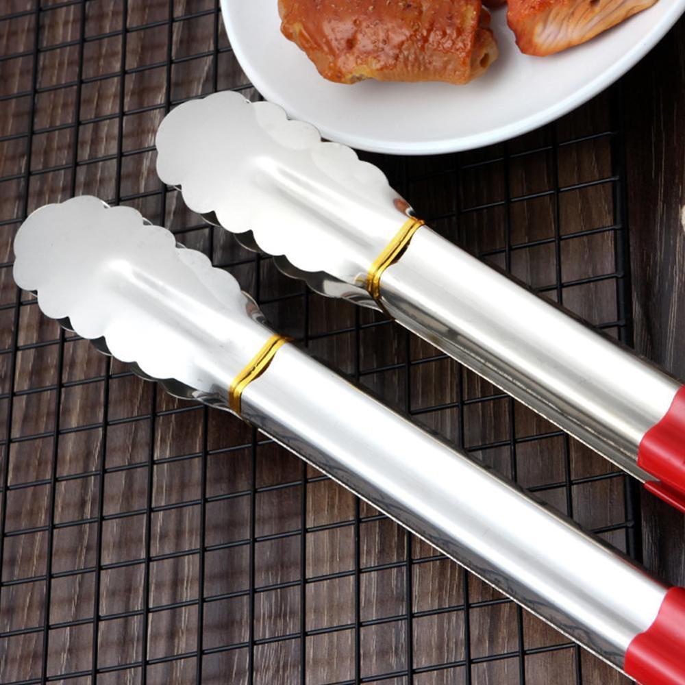 Silicone Voedsel Tong Staal Keuken Tang Siliconen Klem Antislip Clip Salade Keuken Bbq Gereedschap Accessoires Koken Y2O0