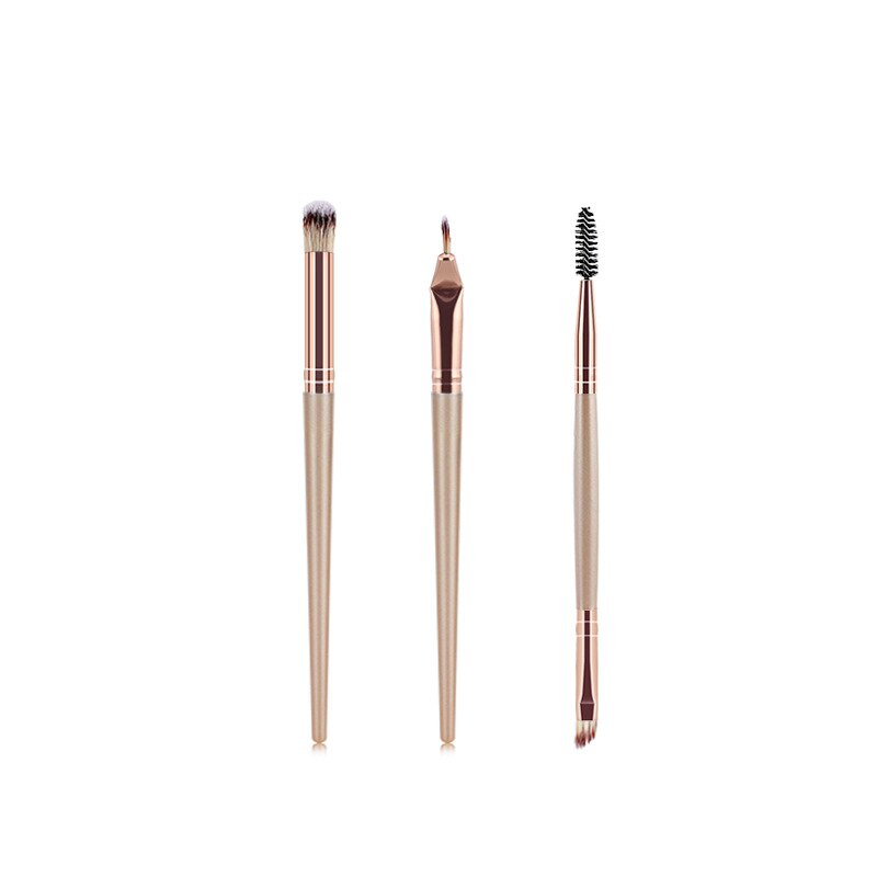 Make-up Kwasten Set 3/5/12 stks/partij Oogschaduw Blending Eyeliner Wimper Wenkbrauw Make up Kwasten Professionele Oogschaduw borstel: 3pcs Champagne color