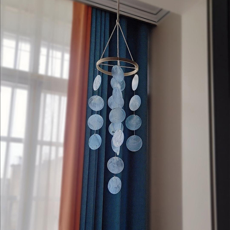 Natural Shell Wind Chimes para decoração de casa, caçadores de sonhos boêmios, decoração de berçário, presentes especiais para crianças, ano novo: vinho