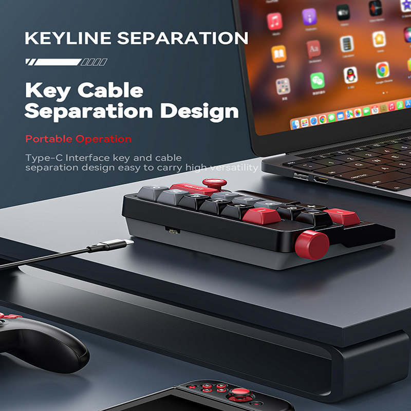 Portable Joystick Mechanical Keyboard Full Swappable Key USB-C RGB Backlight Wired Programmable Gaming Keyboard For Desktop