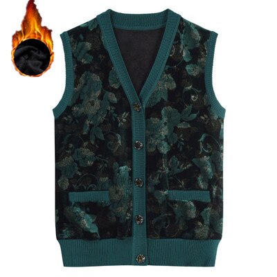 Gebreide trui vest middelbare leeftijd en oudere vrouwen #39 ;s vest herfst winter enkelrijs mouwloos truien jas  k819