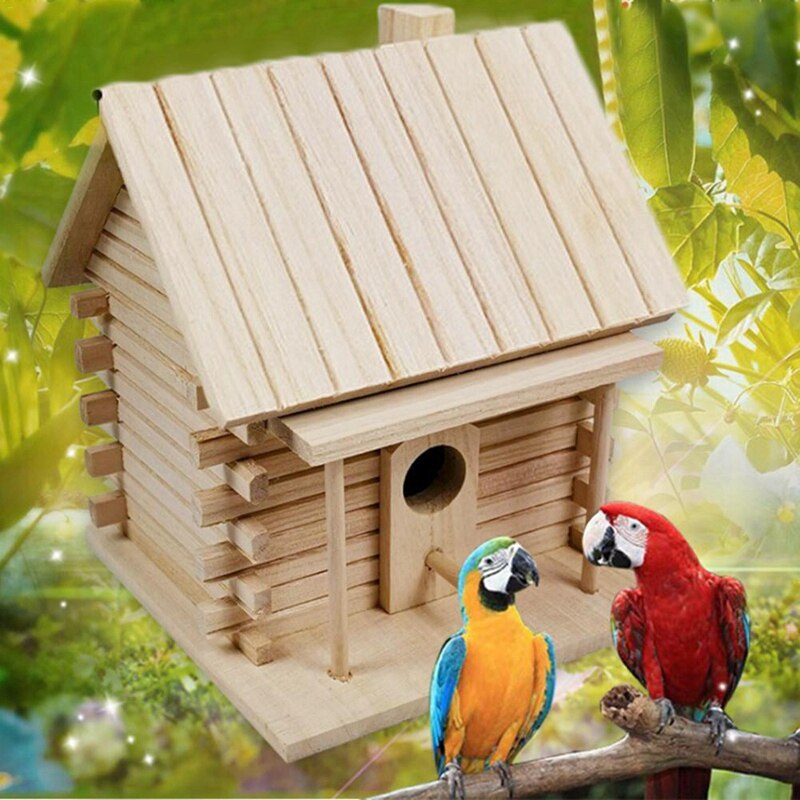 Bird House Wall-Mounted Wooden Nest Dox Nest House Bird House Bird Box Wooden Box Cage Decoration Garden Ornament