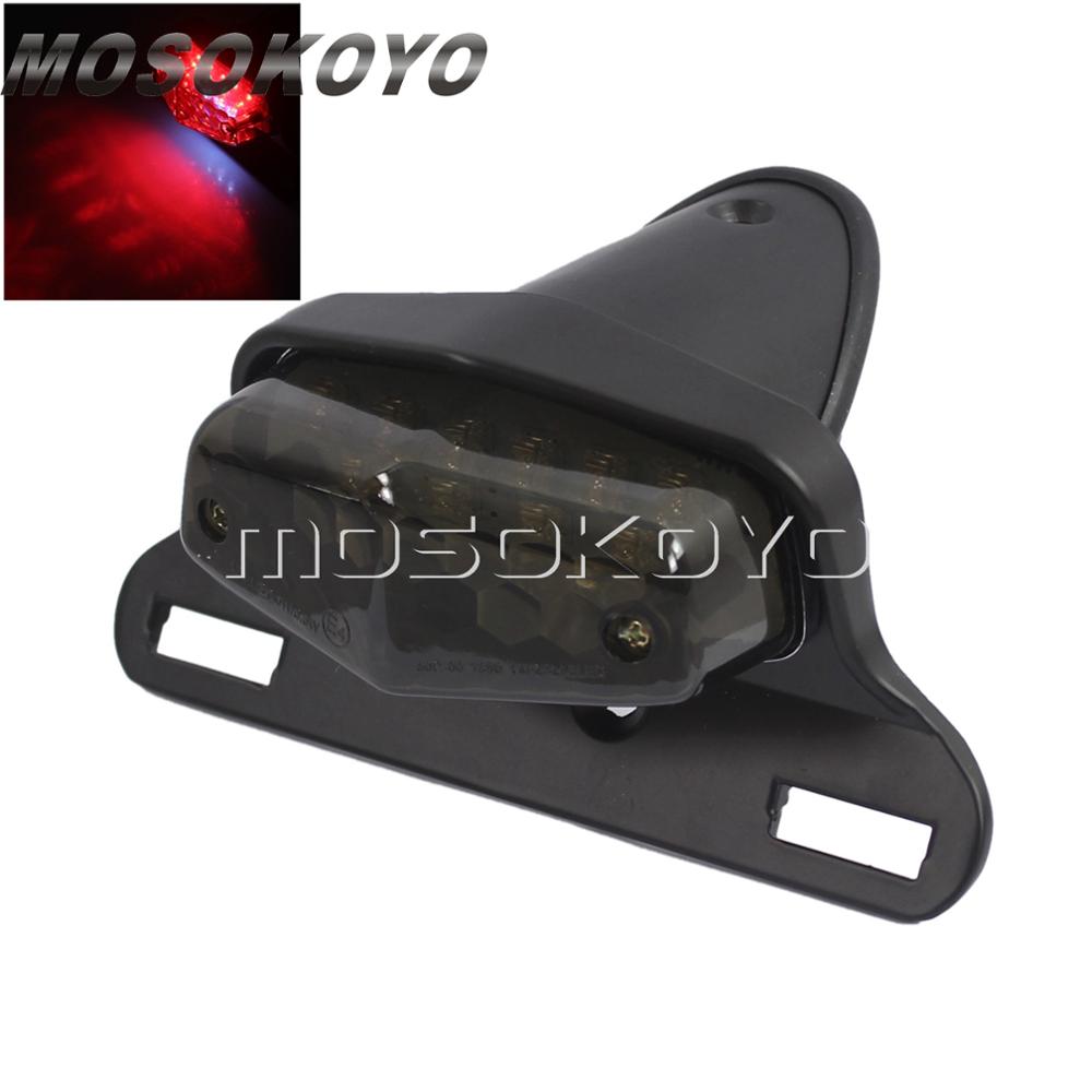 Motorfiets Lucas Achterlichten LED Vintage Brake Stop Licht Emark Achterlicht voor harley Chopper Scrambler Cafe Racer: black smoke
