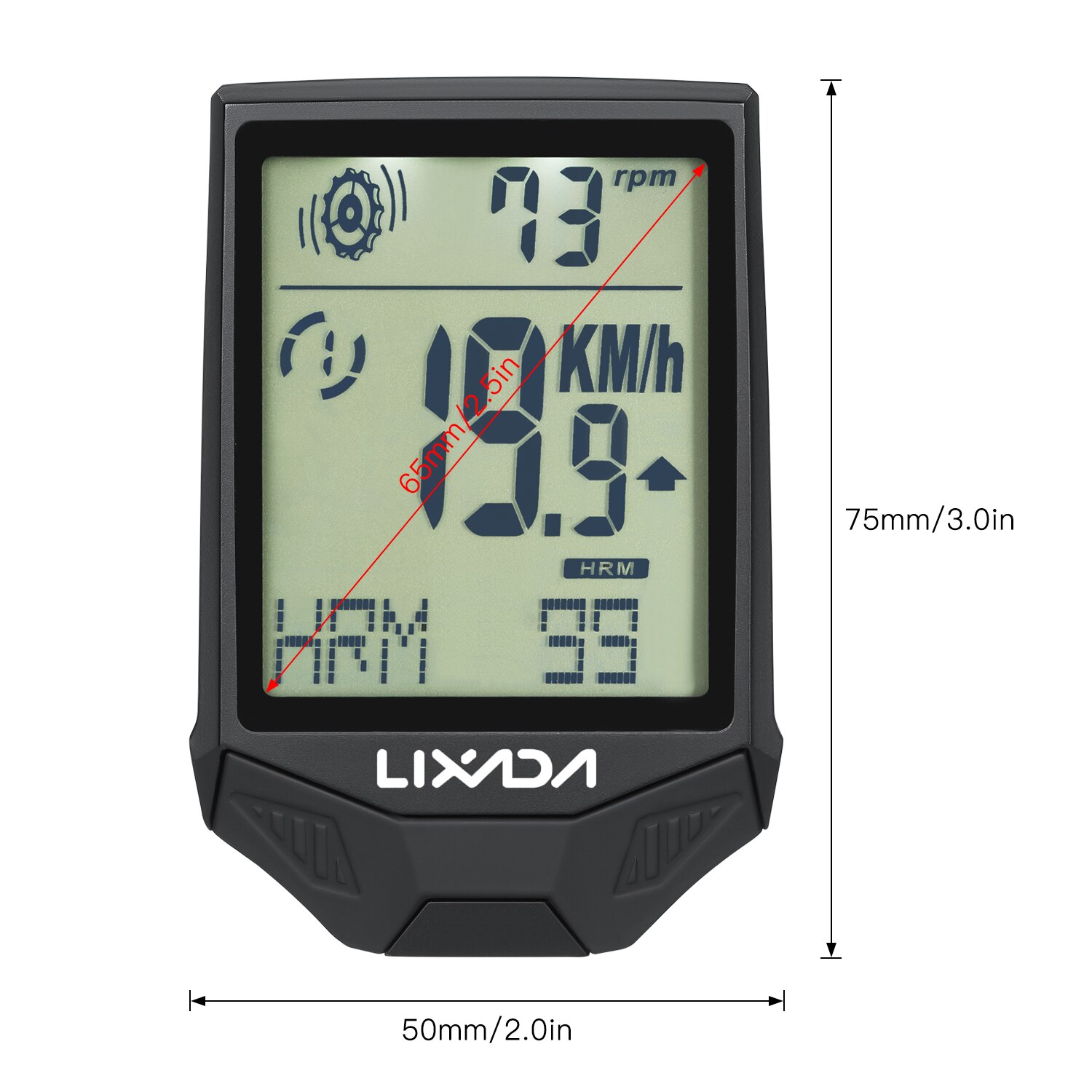 Lixada 3-in-1 Multifunctional Cycling Wireless Computer Cadence and Heart Rate Sensor Rainproof Backlight LCD Cycling Computer